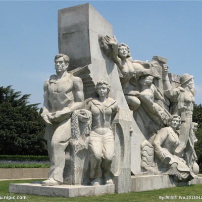 红色主题雕塑  广西红色主题雕塑制作 革命战士八路军雕塑