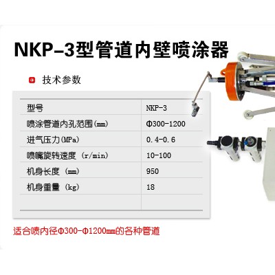 长江内壁喷涂机  NKP-3型内壁喷涂器  管道喷涂机