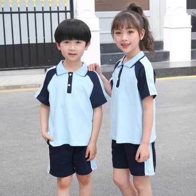 广西校服定制  2021新款短袖套装 幼儿园园服班服校服