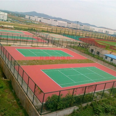 桂林硅PU塑胶球场 硅PU塑胶跑道 丙烯酸运动球场