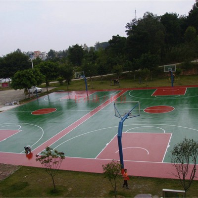 目前球场主流材料 硅PU篮球场 桂林七星区厂家直销 专业施工团队