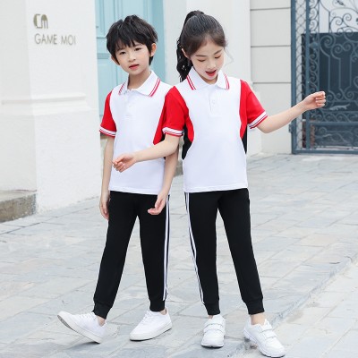 广西中学生夏季校服定制定制 短袖韩版运动套装定制 实力商家 量大从优