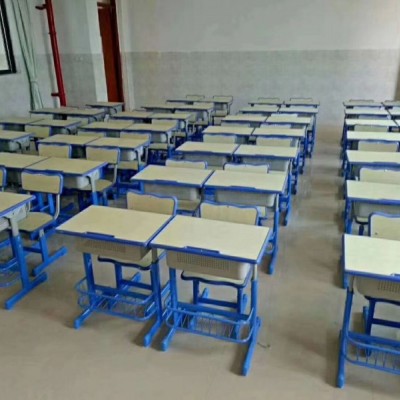 南宁市中学生课桌椅生产厂家 中学生课桌椅一套价钱