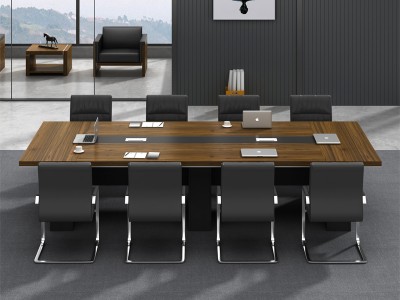 新中式实木办公桌现代大班台 会议桌定制 现代简约风家具 广西办公家具批发