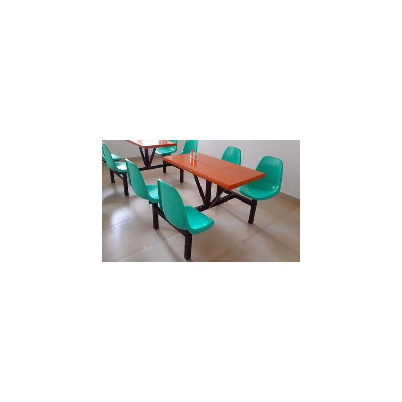 食堂餐桌椅生产厂家 组合式连体餐桌椅 四人位快餐桌椅
