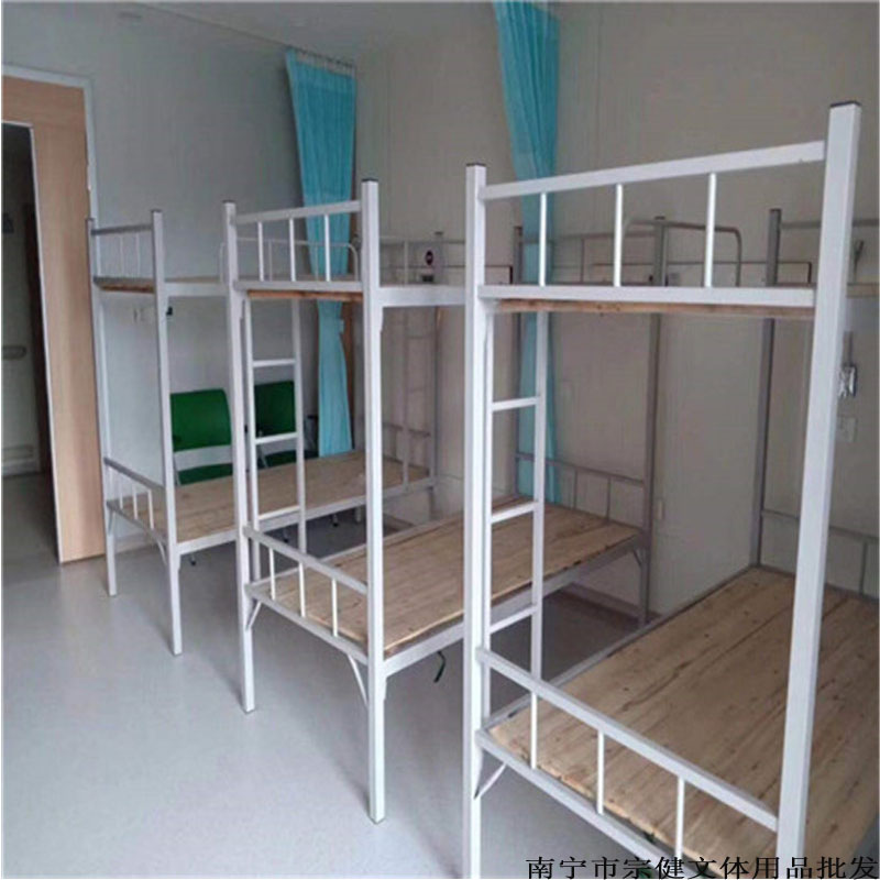 广西不锈钢学生公寓上下铺 铁床宿舍双层床 全金属床工地高低铁架床