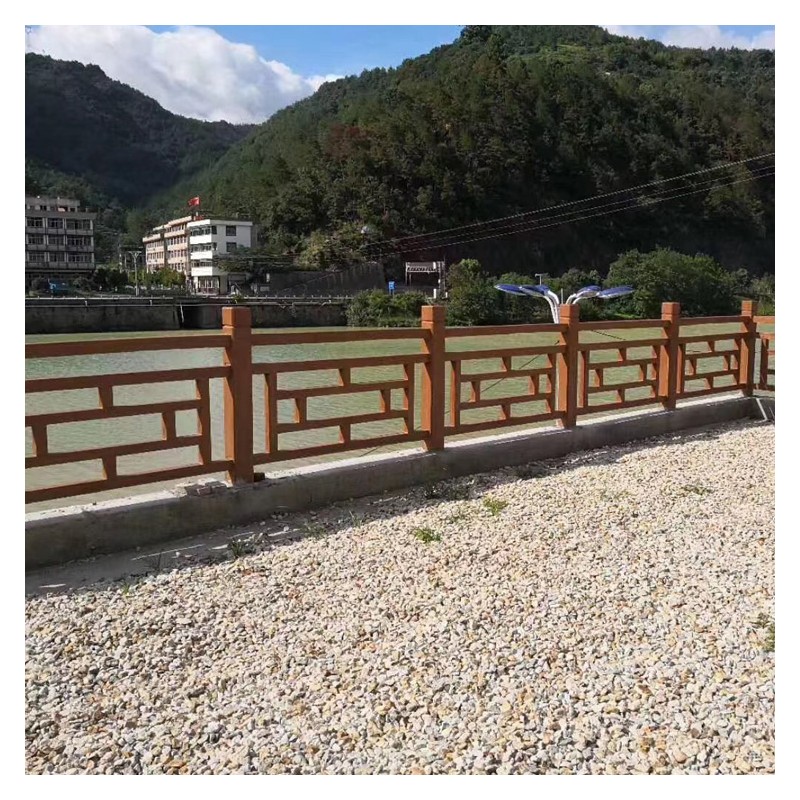 广西河道仿木栏杆厂家 园林仿木护栏定制 水泥仿木栏杆