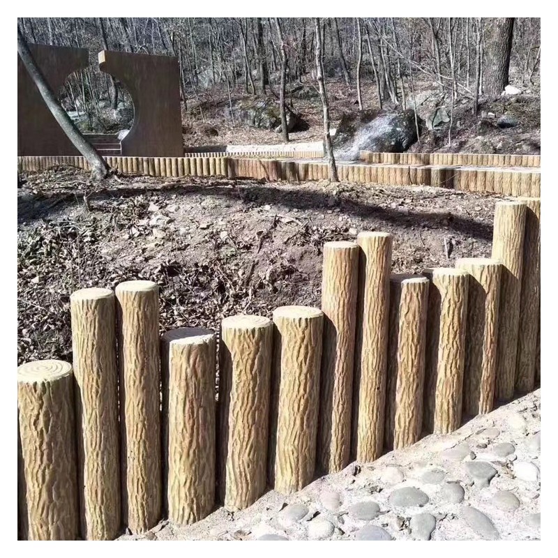 南宁仿木混凝土栏杆安装 厂家定制水泥仿木围栏  仿石护栏