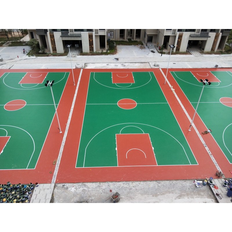 广西新国标硅PU篮球场地面施工 桂林硅PU篮球场价格
