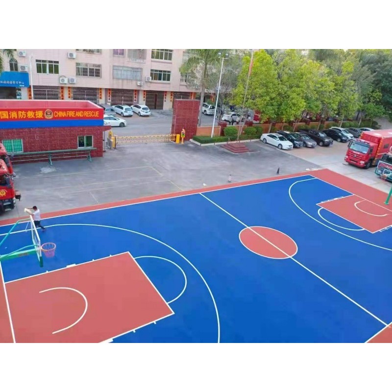 南宁水性丙烯酸篮球场水泥地面材料 塑胶篮球场 体育场铺面