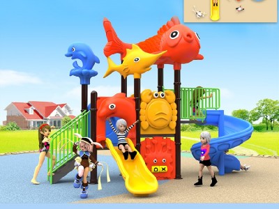 广西景区滑梯设备定制 幼儿园拓展组合滑梯设备 金鱼系列滑滑梯
