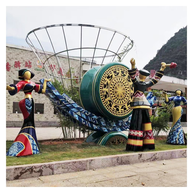 柳州五色土雕塑定制 校园文化主题雕塑 民族文化雕塑