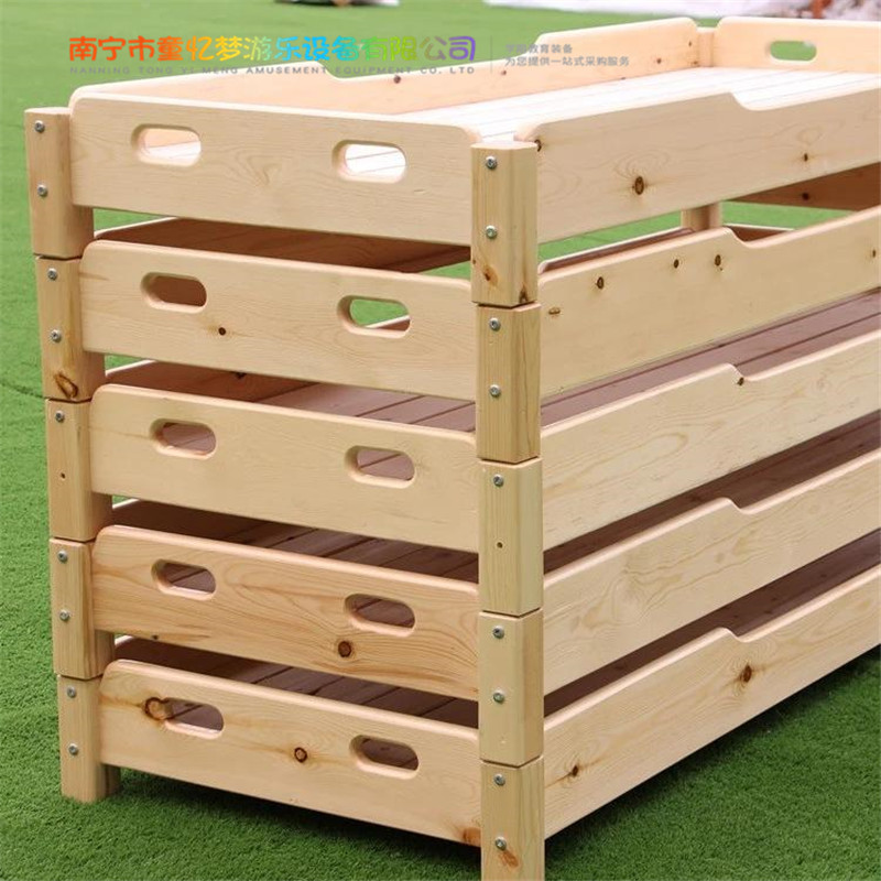 批发柳州幼儿园加厚实木儿童床 幼儿木板午睡床可定做