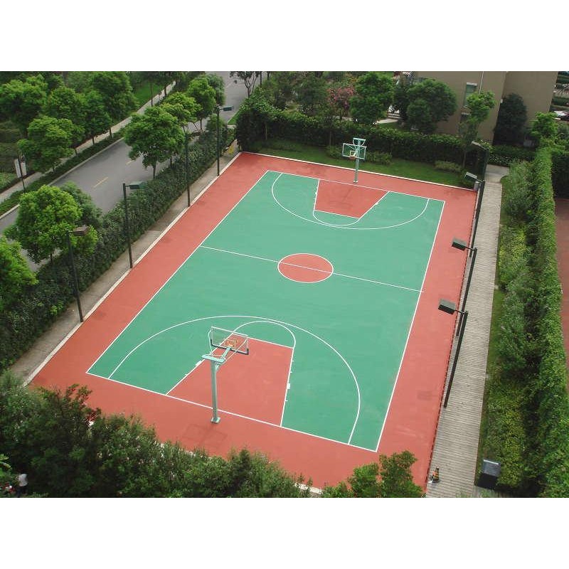 广西篮球场地面材料  新国标环保塑胶面层    硅pu球场施工