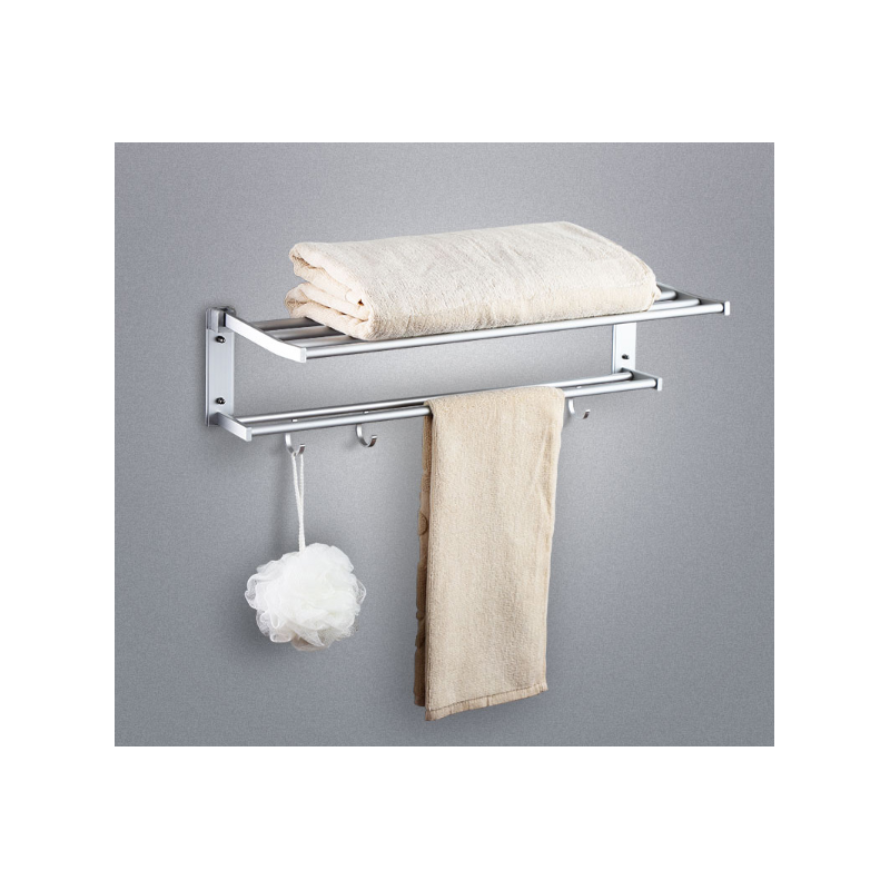 北海置物架批发 太空铝卫生间活动折叠毛巾架  浴室浴巾架挂件