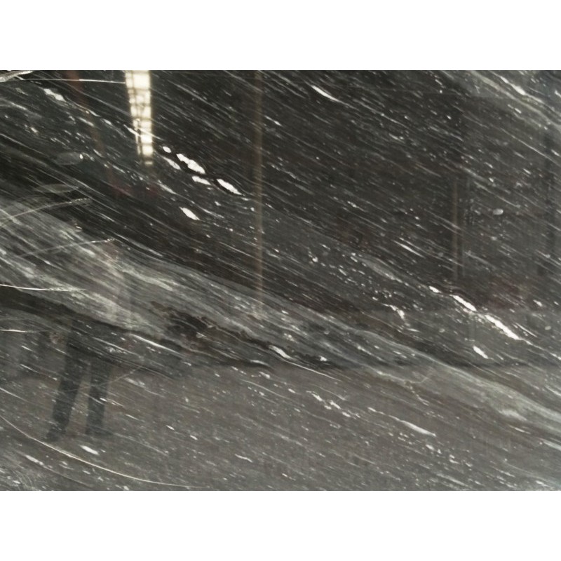 广西贺州夜飘雪天然大理石生产厂家 黑色大理石背景墙定制