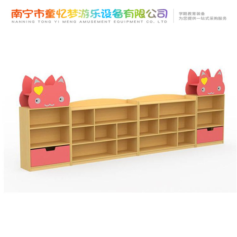 广西男女批发幼儿书架 儿童卡通实木区角组合柜玩具柜书包柜