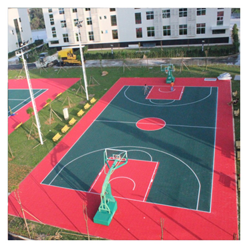 广西塑胶篮球场 硅PU篮球场厂家 尚体体育定制篮球场建造 韧性防滑