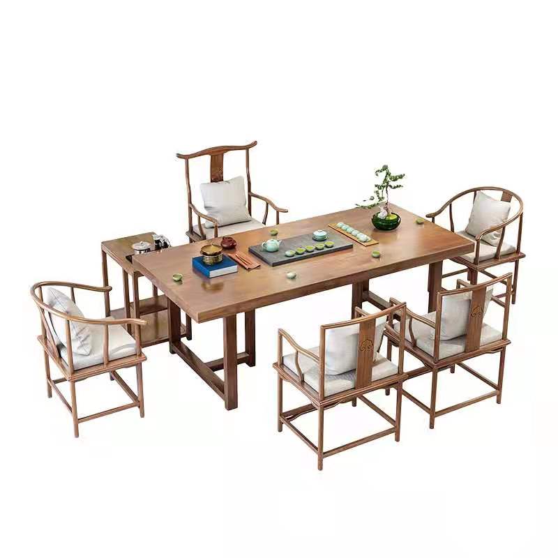 广西实木大板茶桌 新中式会议桌老板桌定制 原木大板办公桌 茶台实木茶桌大板