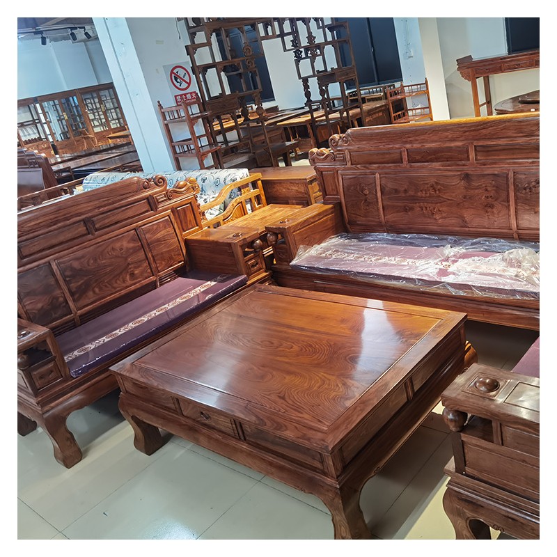 广西缅甸花梨红木家具厂家 非洲缅甸花梨木 全实木中式沙发组合 红木家具批发