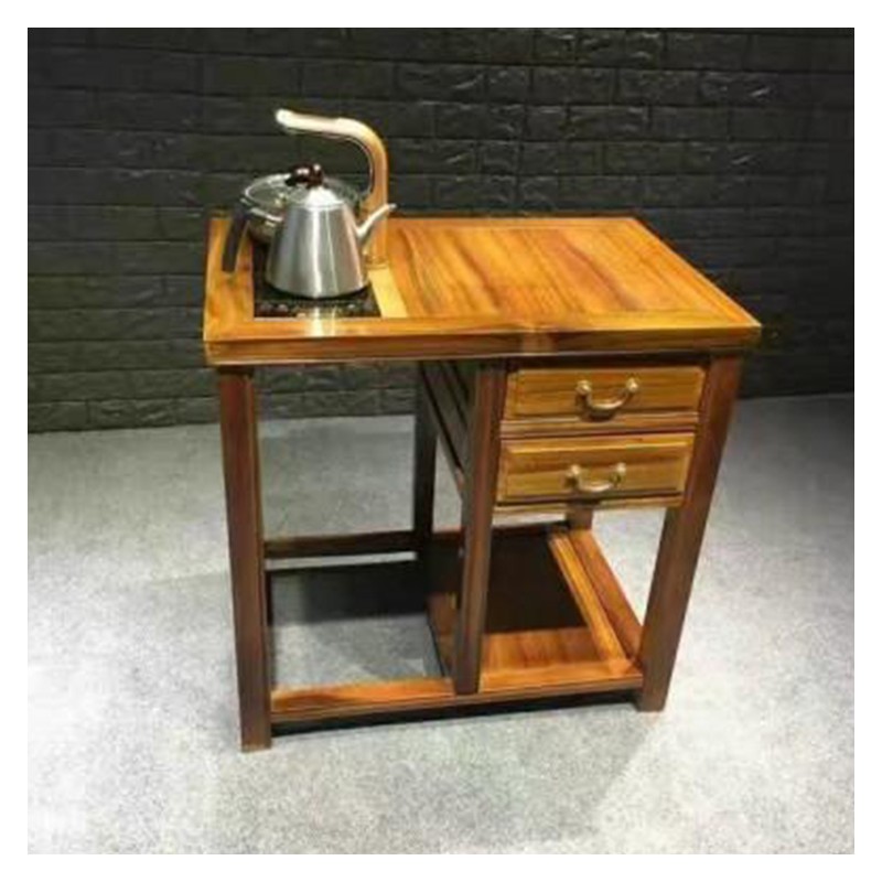 南宁实木餐边柜古典茶水柜台批发 移动小茶桌置物架办公室茶台烧水台