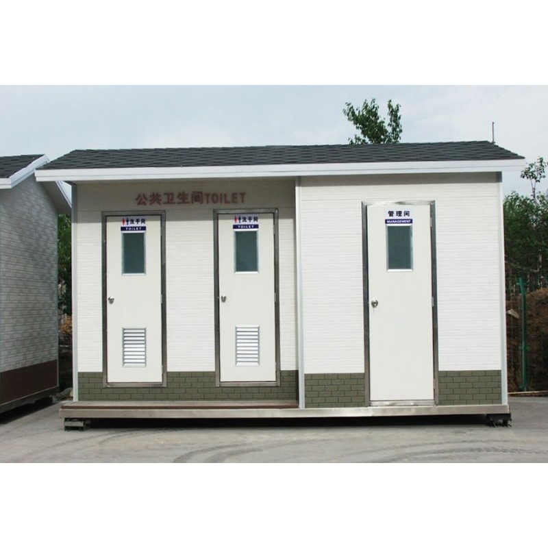 广西南宁金属雕花板移动厕所-HJ-JS3LG1两连体带管理间直排式移动厕所