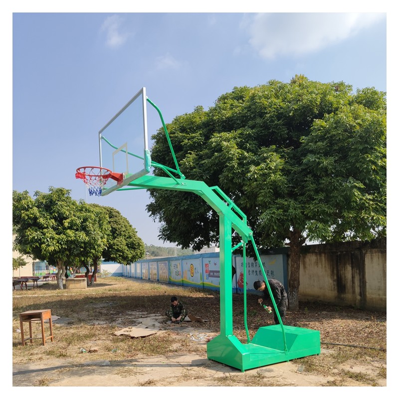 柳州篮球架厂家 加厚移动式150-3篮球架 标准升降篮球架