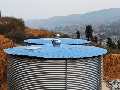 广西贵港安全饮水池安装 钢顶盖子蓄水池  环保储水罐