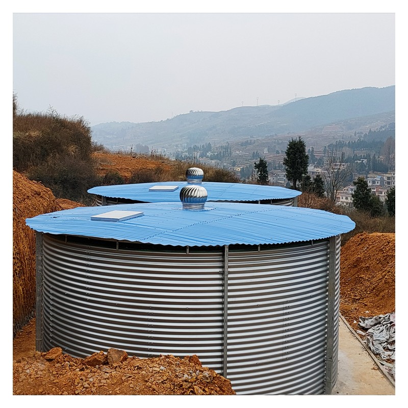 广西贵港安全饮水池安装 钢顶盖子蓄水池  环保储水罐