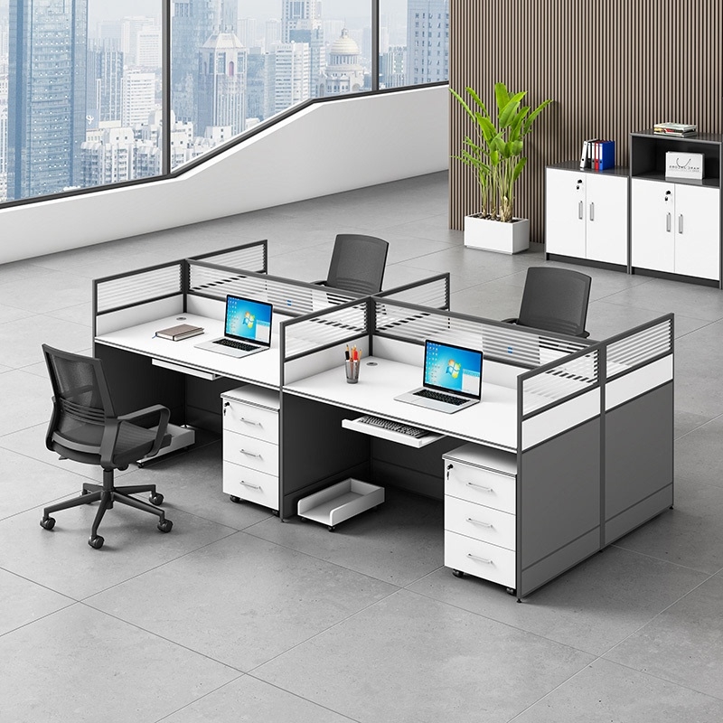 办公家具定做  屏风桌卡位   四人位员工桌  六人位   弯型办公桌
