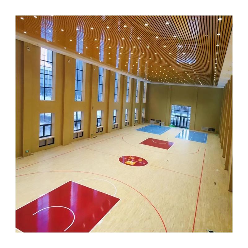 柳州室内外运动地板厂家 PVC地胶 篮球场木纹PVC地胶