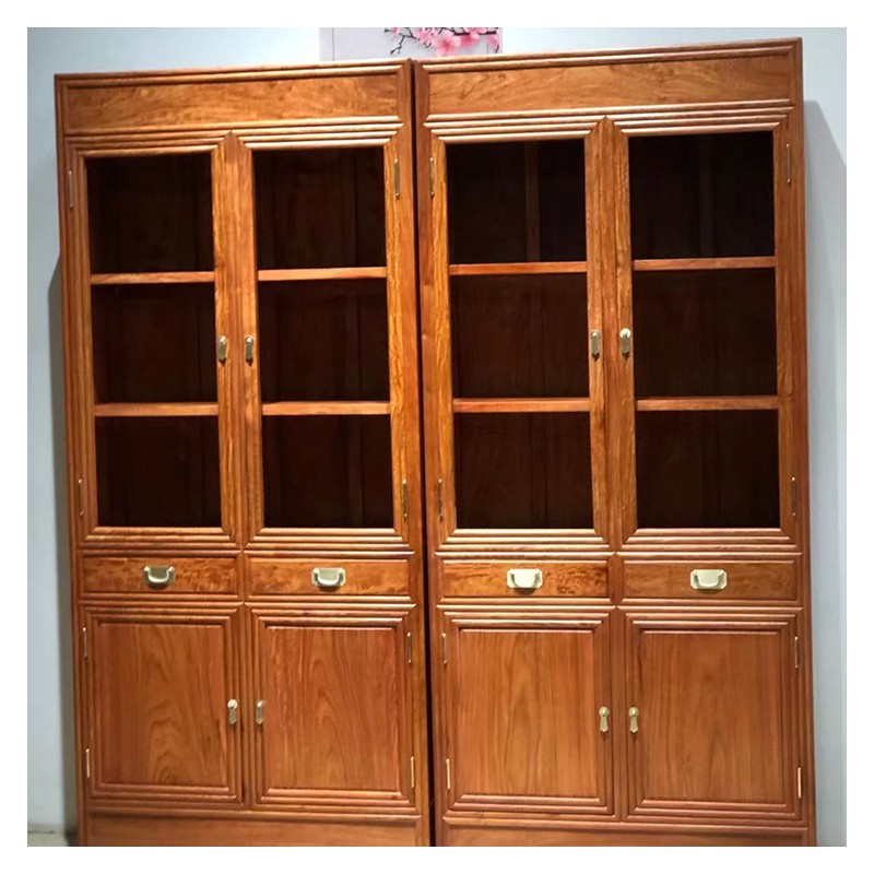 山东红木家具厂家 缅甸花梨（大果紫檀）书柜 质量保障