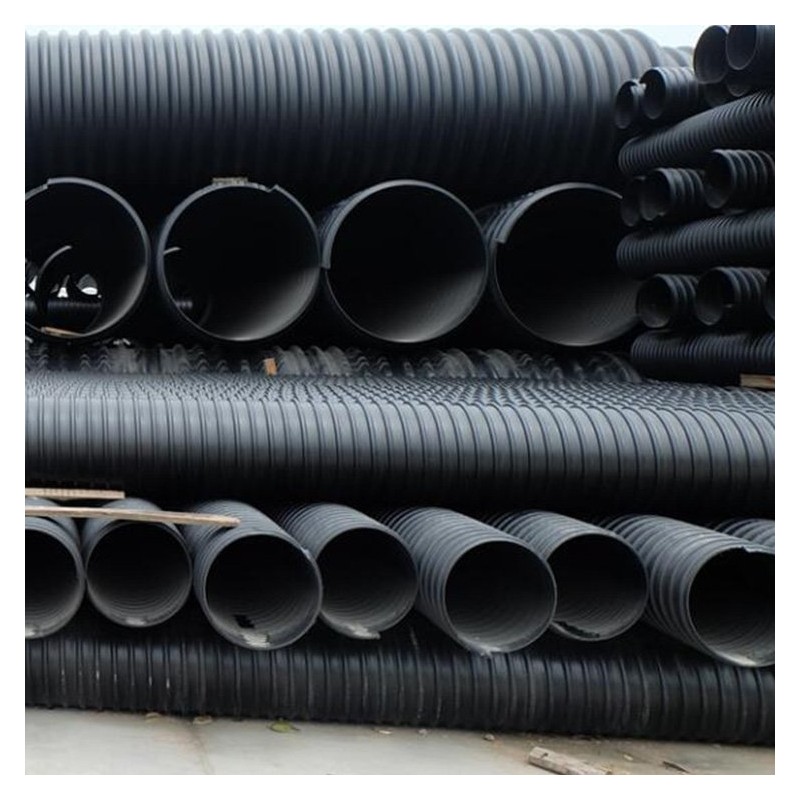 广西钢带增强螺旋波纹管 hdpe塑钢缠绕排污管道生产厂家
