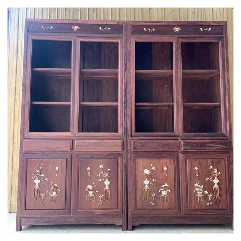阳江红木家具批发厂家 白酸枝（奥氏黄檀）书柜 质量保障