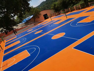 国标8MM厚硅PU球场 丙烯酸篮球场 荣杰康体设计施工