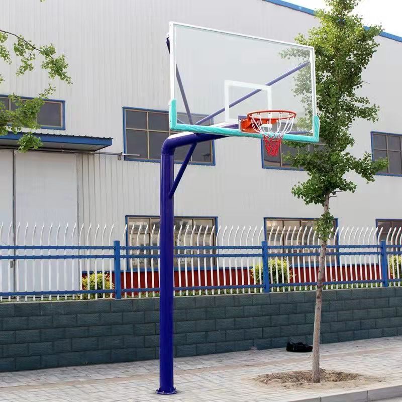 地埋圆管篮球架  防城港市室内外篮球架批发  标准篮球架厂家