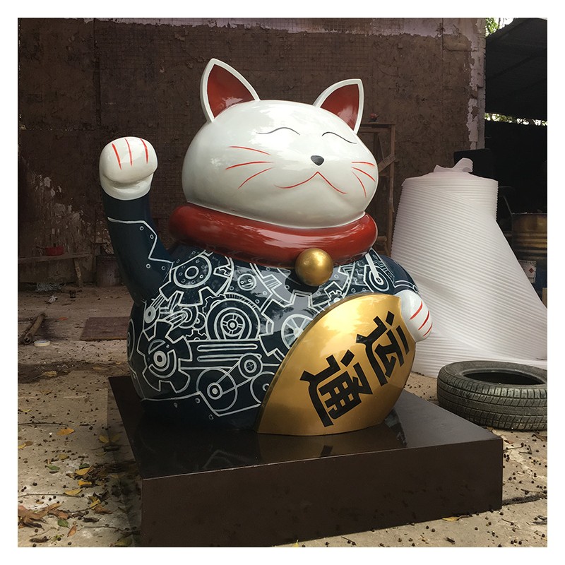 广西招财猫雕塑批发 卡通吉祥物雕塑 装饰摆件 装饰品