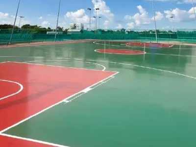 广西室外防滑硅pu篮球场 学校操场耐磨硅PU球场 水性材料铺设