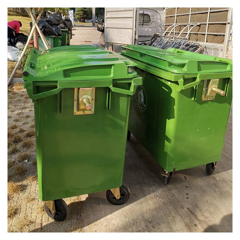 广西塑料环卫垃圾桶 户外大号带挂车商用分类垃圾筒 现货出售