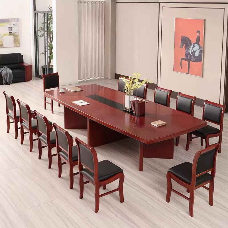 南宁办公家具采购价格  油漆会议台  贴木皮会议桌  大型洽谈桌  定制长条桌
