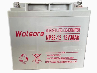 WOTSORE UPS配套蓄电池 广西南宁蓄电池NP38-12 12-38Ah 阀控式免维护铅酸蓄电池 12V DC12V