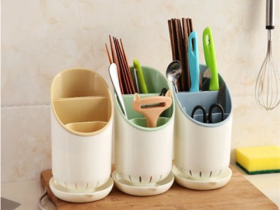 创意家用厨房筷子筒沥水餐具收纳盒置地式沥水厨房置物架筷子桶