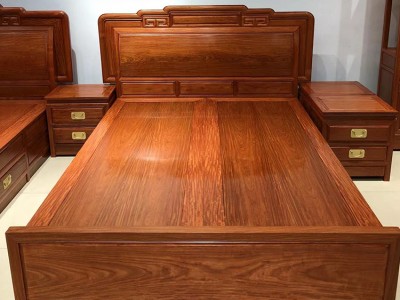 古典红木床半成品 缅甸花梨（大果紫檀）1米5大床 家用