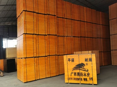 工地夹板 广西省贵港市模板厂广西压胶红板厂家 黑豹木业
