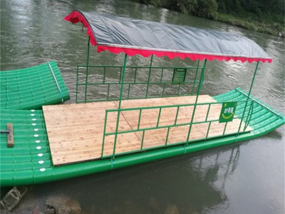 艺宏塑料竹筏 PVC管塑料竹筏船 PVC塑料竹筏  浮力大耐腐蚀  高级商用排筏