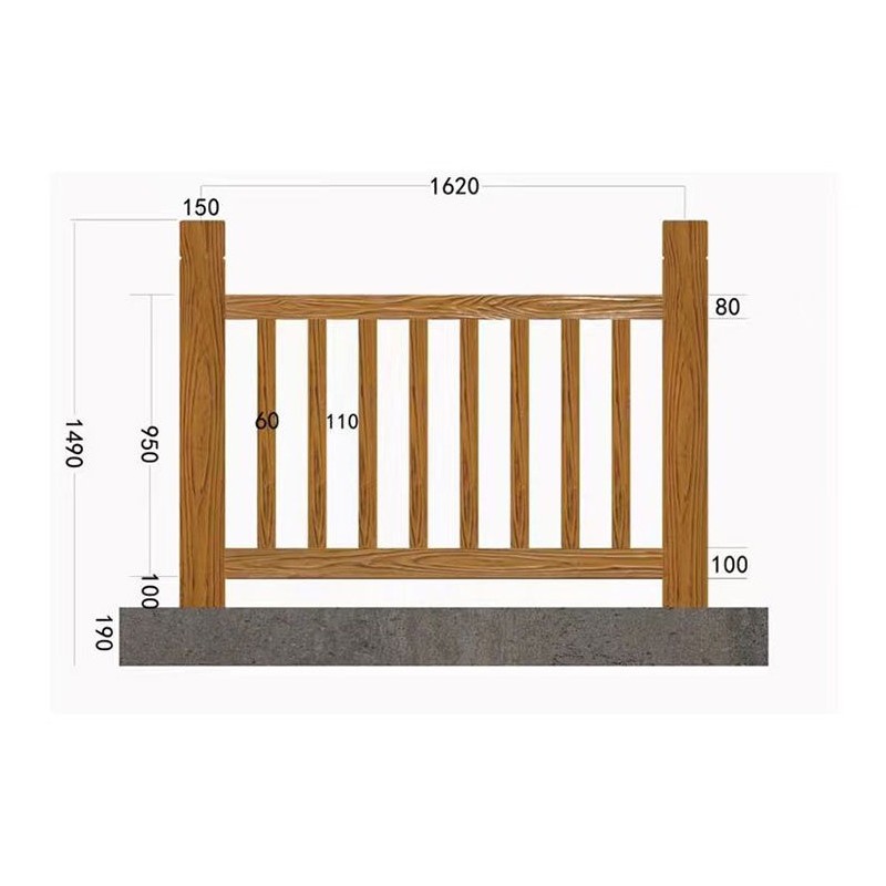 仿木护栏模具 栏杆户外预制混凝土模具 景区河道树皮塑料护栏模具  围栏手扶梯模具